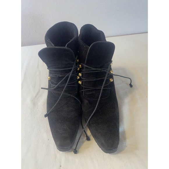 Oval Room womens black suede booties Lace Up Heels size 7B. 1G - Picture 4 of 7